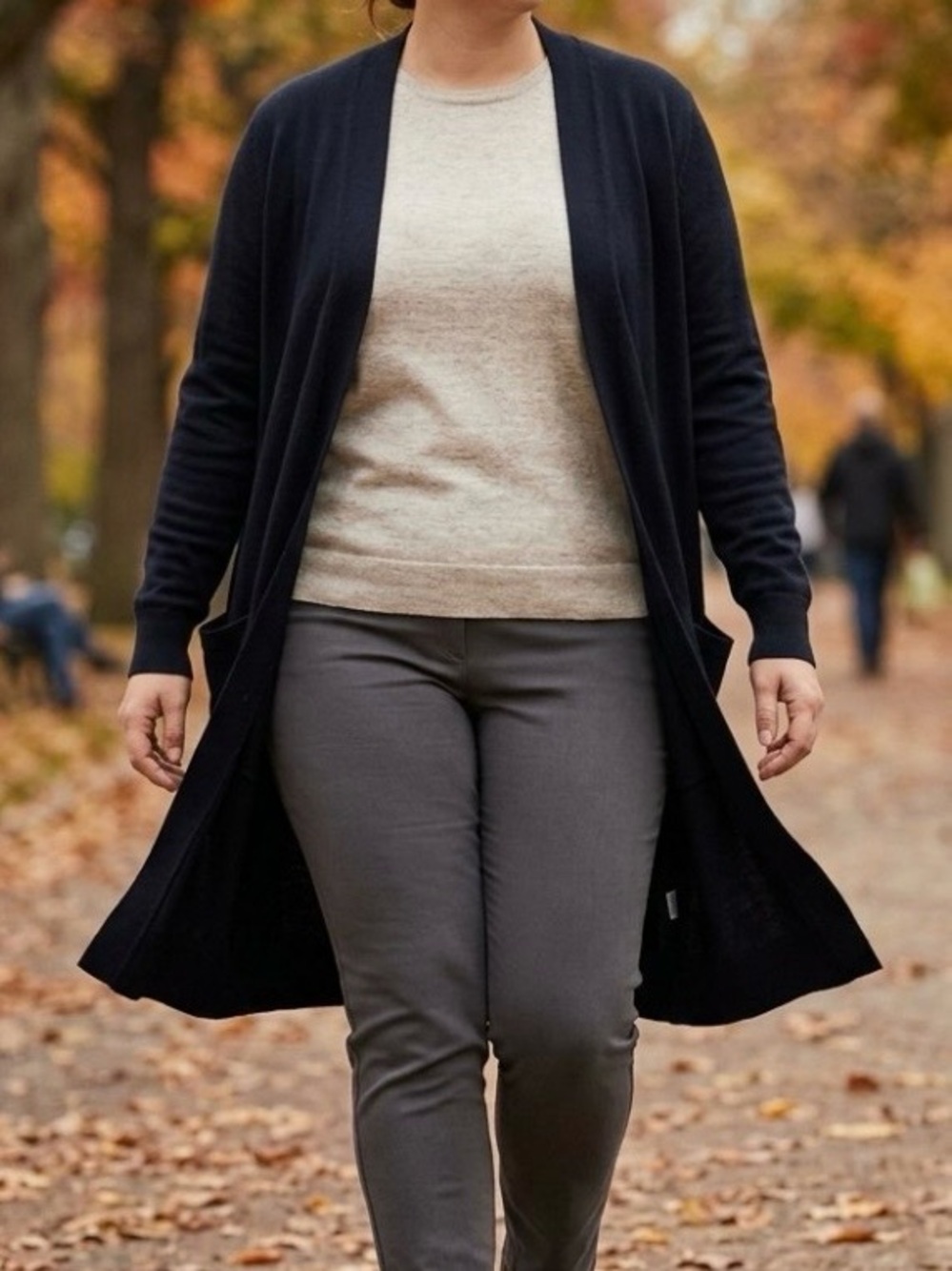 Verve Ami Black Open-Front Longline Cardigan